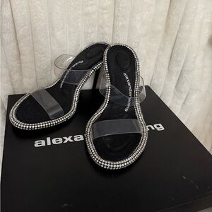 Alexander Wang Black Crystal Embellished Women's Sandals